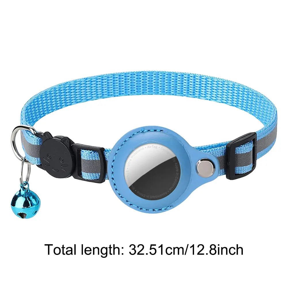 Reflective Cat Collar with Apple AirTag Holder Adjustable and Stylish Design for Kitten Safety - silverfoxgoods